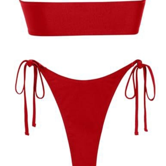 Zaful Red Bikini with Gold Accent - Picture 3 of 4